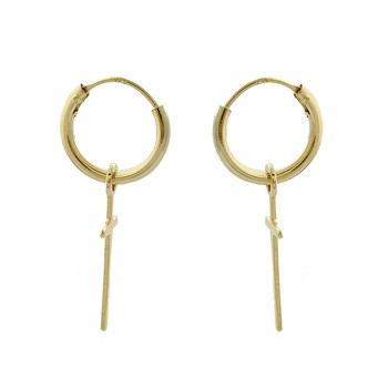 Gold-plated Creole cross earrings 750 3 microns