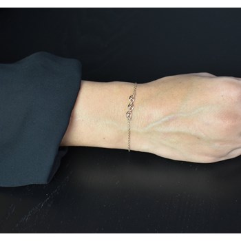 Bracelet 3 grains de café reliés par un anneau effet tressé Plaqué OR 750 3 microns