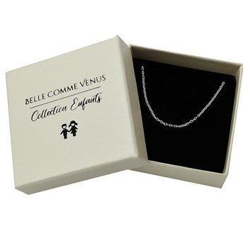 Chaîne de cou maille forçat 40 cm Argent 925 Rhodié