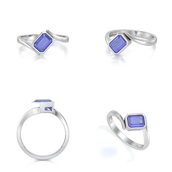 Bague Tanzanite sur Argent 925 2.26grs