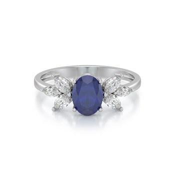 Bague ADEN Or 585 Blanc Saphir et diamants 1.938grs
