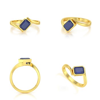 Bague ADEN Or 585 Jaune Saphir 2.26grs