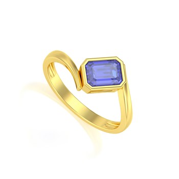 Bague ADEN Or 585 Jaune Tanzanite 2.26grs