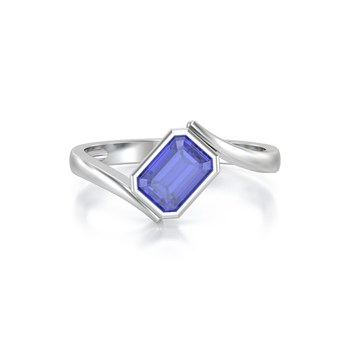 Bague ADEN Or 585 Blanc Tanzanite 2.26grs