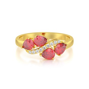 Bague ADEN Or 585 Jaune Rubis et diamants 2.414grs