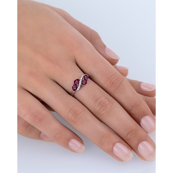 Bague ADEN ADEN Or 585 585 Blanc Rubis et diamants 2.414grs