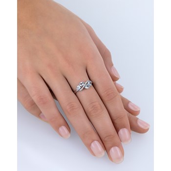 Bague ADEN Or 585 Blanc Aigue-Marine et diamants 2.414grs