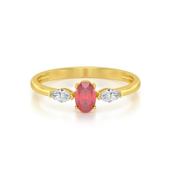 Bague ADEN Or 585 Jaune Rubis et diamants 1.604grs