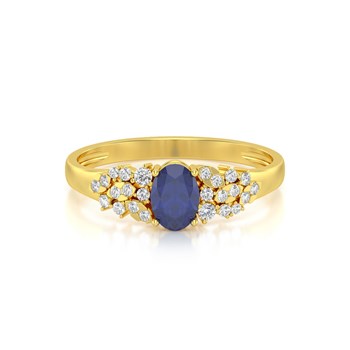 Bague ADEN Or 585 Jaune Saphir et diamants 2.934grs