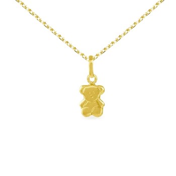 Collier - Pendentif Ourson Or Jaune - Chaine Dorée Offerte - Enfant
