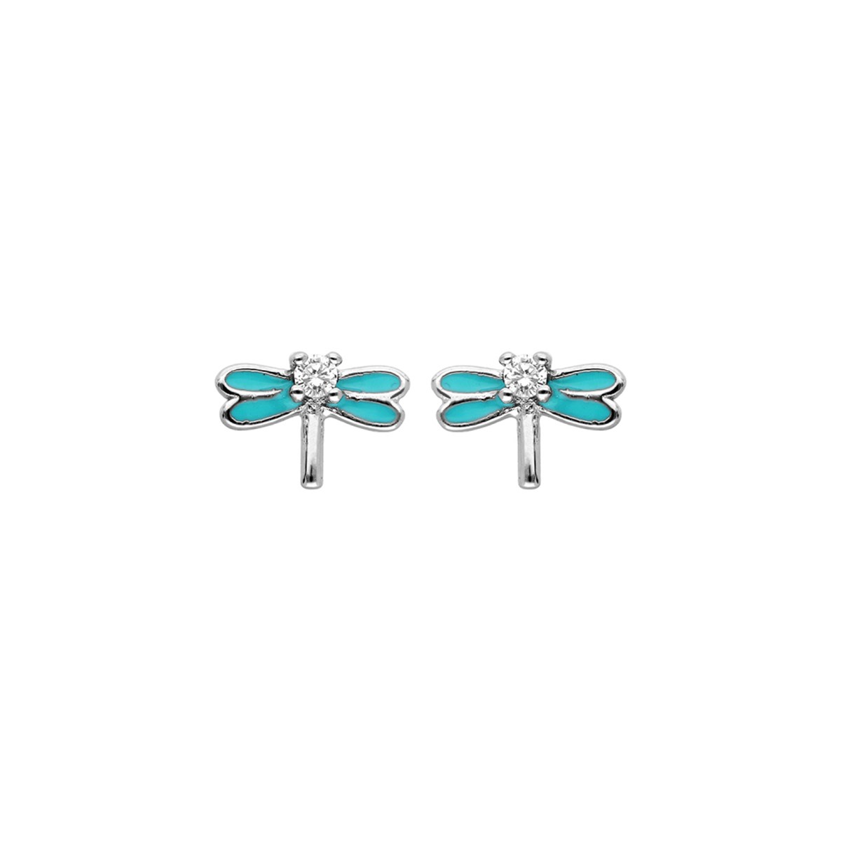 Boucles d'oreilles Libellules - Oxydes blancs