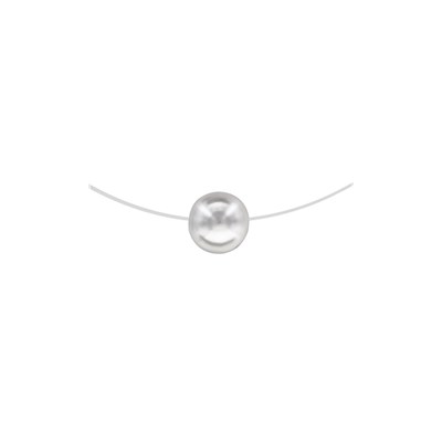 Collier fil nylon - Perle blanche - 10mm CALAME | MATY