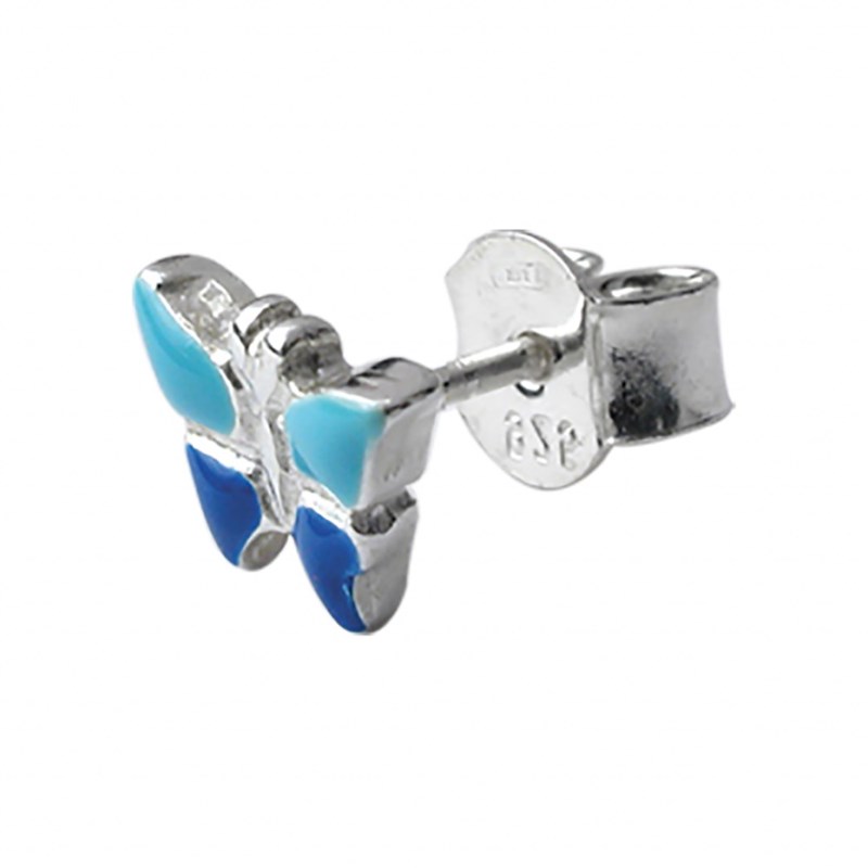 Boucles d'oreilles - Papillon bleu - vue 2