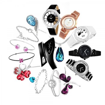Box mensuelle SC Crystal - 2 montres et 3 bijoux femme