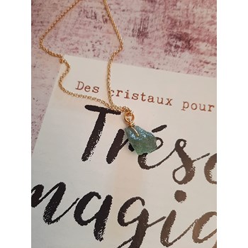 Collier Grenat Vert Argent 925 Doré et Pierres Naturelles