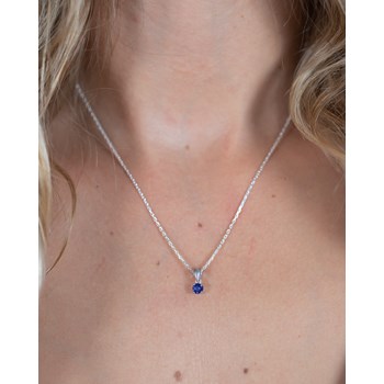 Collier Pendentif Saphir en Argent 925 - Cadeau  Romantique | Aden