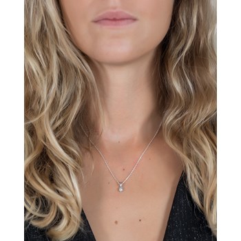 Collier Pendentif Diamant en Argent 925 - Cadeau Saint Valentin Scintillant | Aden