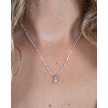 Collier Pendentif Diamant en Argent 925 - Cadeau Saint Valentin Scintillant | Aden