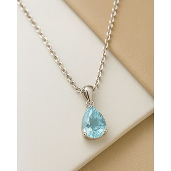 Collier Aigue-Marine Poire en Argent 925 - Collection Selanya