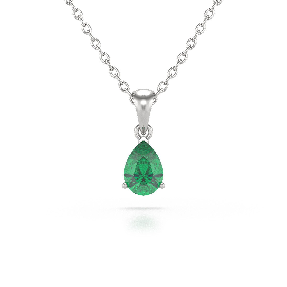 Collier Pendentif Selanya : Émeraude Poire sur Argent 925 | Aden