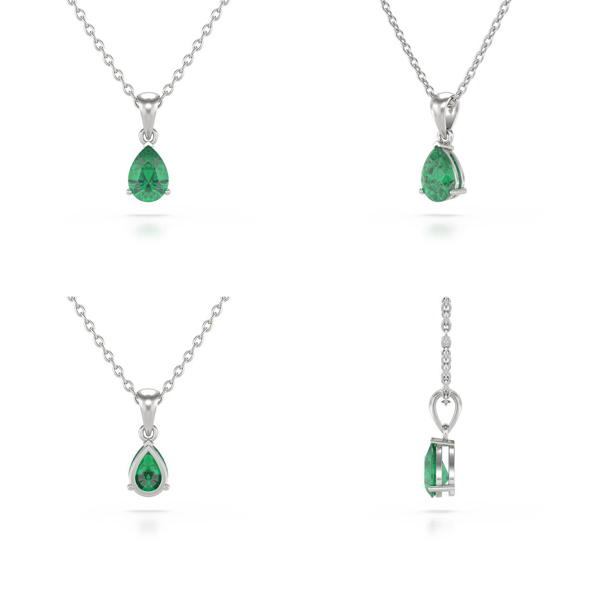 Collier Pendentif Selanya : Émeraude Poire sur Argent 925 | Aden - vue 4