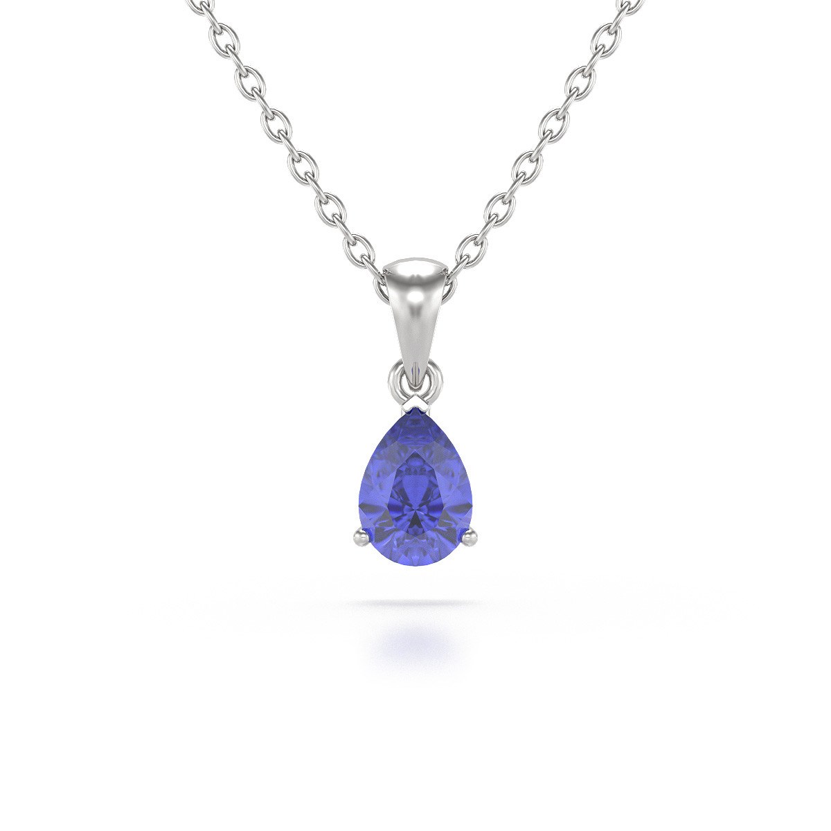Collier Tanzanite Poire Argent 925 - Selanya Élégant Femme | Aden