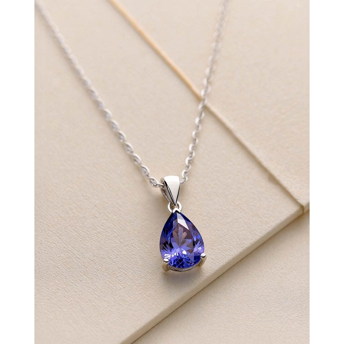 Collier Tanzanite Poire Argent 925 - Selanya Élégant Femme | Aden - vue 4