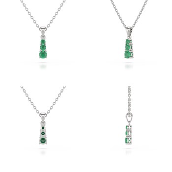 Collier Pendentif Émeraude & Chaine Argent 925 | Élégance Verdoyante - Aden