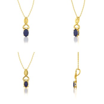 Collier Pendentif Or Jaune Saphir - Idée Cadeau Élégante pour une Occasion Spéciale | Aden