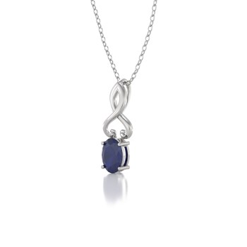 Collier Pendentif Or Blanc Saphir - Fête des Mères Élégante et Raffinée | Aden