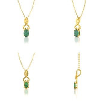 Collier Pendentif Or Jaune Emeraude - Bijou d'Exception pour un Anniversaire Inoubliable | Aden