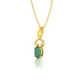 Collier Pendentif Or Jaune Emeraude - Bijou d'Exception pour un Anniversaire Inoubliable | Aden