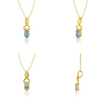 Collier Pendentif Or Jaune Aigue-Marine - Bijou d'Exception pour un Anniversaire Inoubliable | Aden
