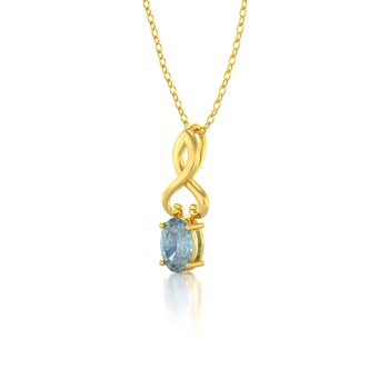 Collier Pendentif Or Jaune Aigue-Marine - Bijou d'Exception pour un Anniversaire Inoubliable | Aden