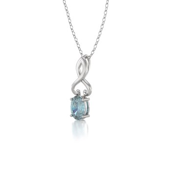 Collier Pendentif Or Blanc Aigue-Marine - Fête des Mères Élégante et Raffinée | Aden