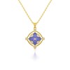Collier Pendentif Or Jaune 585 Tanzanite et Diamants - Cadeau Exceptionnel pour Elle | Aden - vue V1
