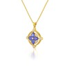 Collier Pendentif Or Jaune 585 Tanzanite et Diamants - Cadeau Exceptionnel pour Elle | Aden - vue V3