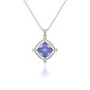 Collier Pendentif Or Blanc 585 Tanzanite et Diamants - Bijou Précieux | Aden - vue V1