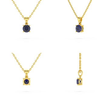 Collier Pendentif Or Jaune 585 Saphir - Bijou Intemporel | Aden