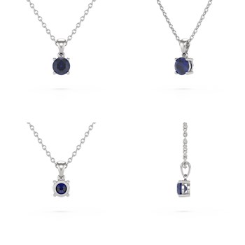 Collier Pendentif Or Blanc 585 Saphir - Bijou de Luxe | Aden