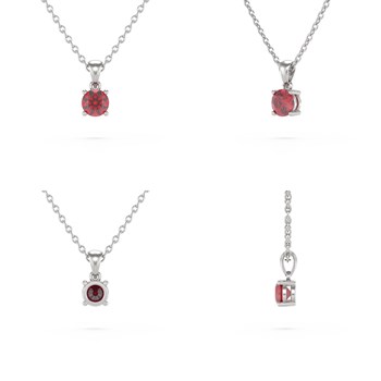 Collier Pendentif Or Blanc 585 Rubis - Bijou de Luxe | Aden