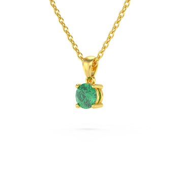 Collier Pendentif Or 585 Jaune Emeraude Chaine Or 585 incluse 0.23grs