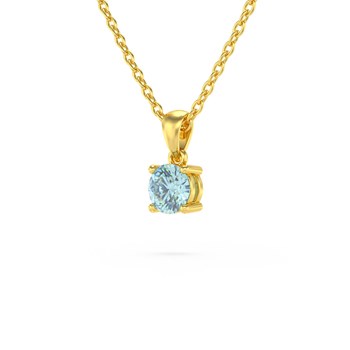Collier Pendentif ADEN Or 585 Jaune Aigue-Marine Chaine Or 585 incluse 0.23grs