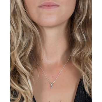 Collier Pendentif ADEN Or 585 Blanc Aigue-Marine Chaine Or 585 incluse 0.23grs