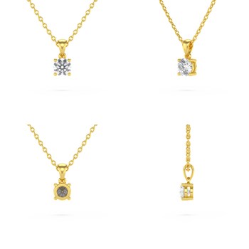 Collier Pendentif ADEN Or 585 Jaune Diamant Chaine Or 585 incluse 0.23grs