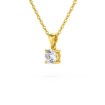 Collier Pendentif ADEN Or 585 Jaune Diamant Chaine Or 585 incluse 0.23grs
