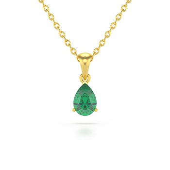 Emerald Pear Necklace in 585 Yellow Gold - Selanya Collection