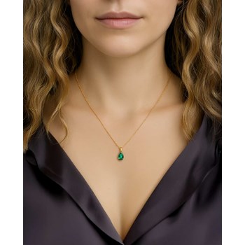 Emerald Pear Necklace in 585 Yellow Gold - Selanya Collection