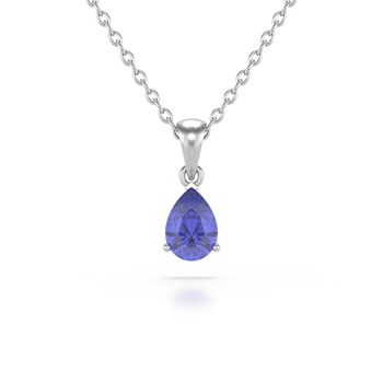 Collier Tanzanite Poire en Or Blanc 585 - Collection Selanya