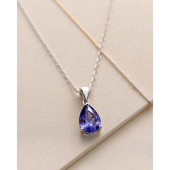 Collier Tanzanite Poire en Or Blanc 585 - Collection Selanya